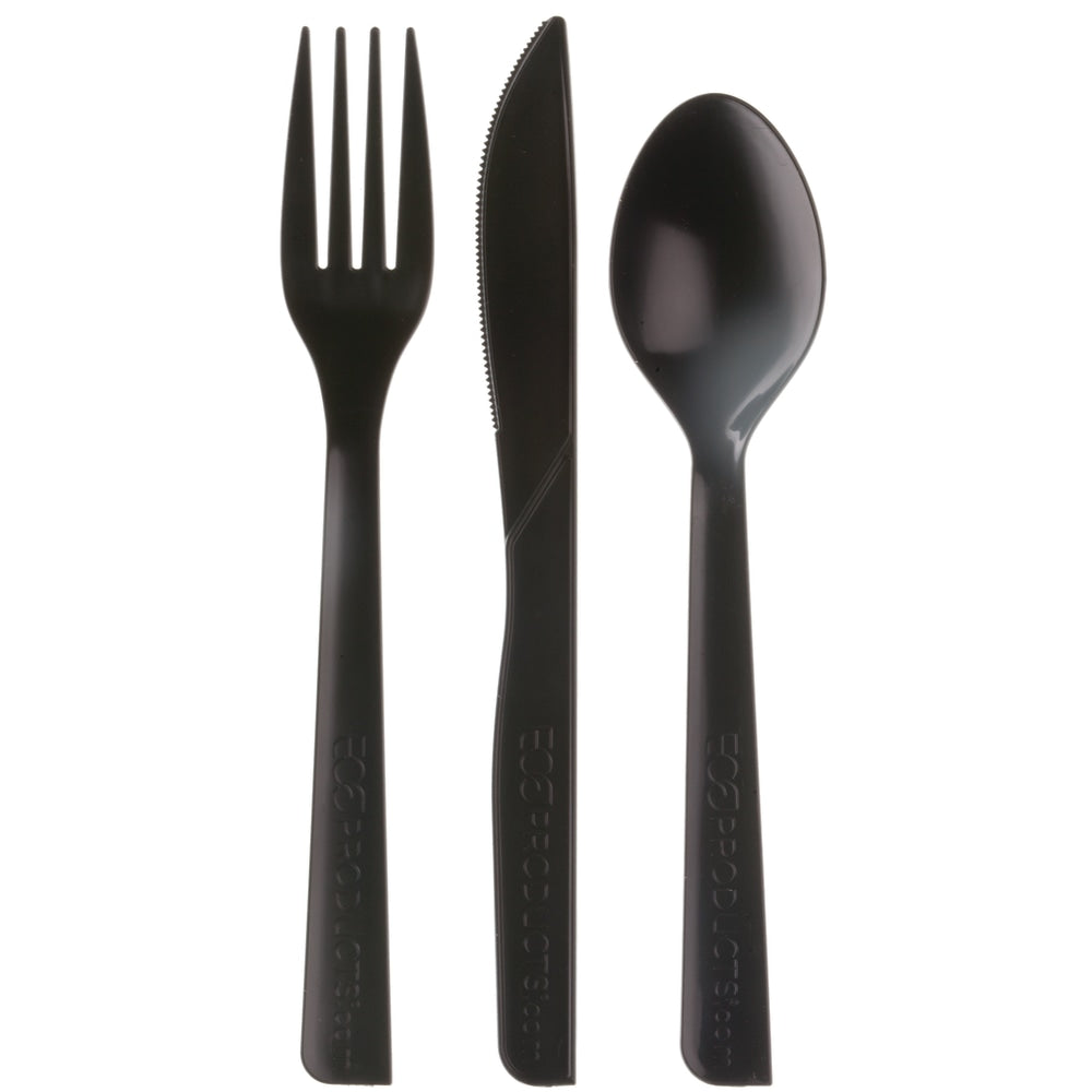 Eco-Products Cutlery Kits, 6in, 100% Recycled, Black, Pack Of 250 Kits