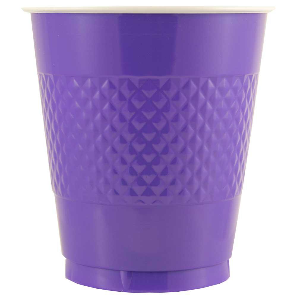 JAM PAPER Plastic Party Cups, 16 oz, Electric Purple, 20 Glasses/Pack