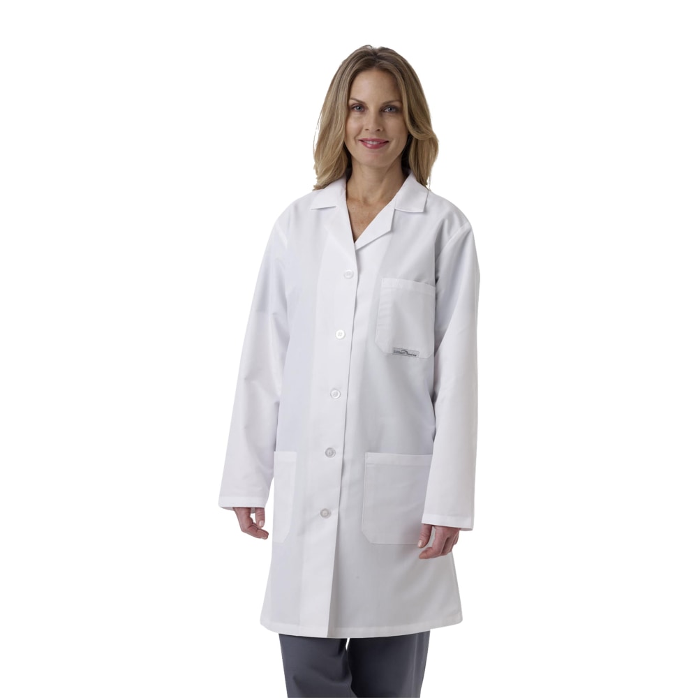Medline SilverTouch Ladies Staff-Length Lab Coat, Size 6, White