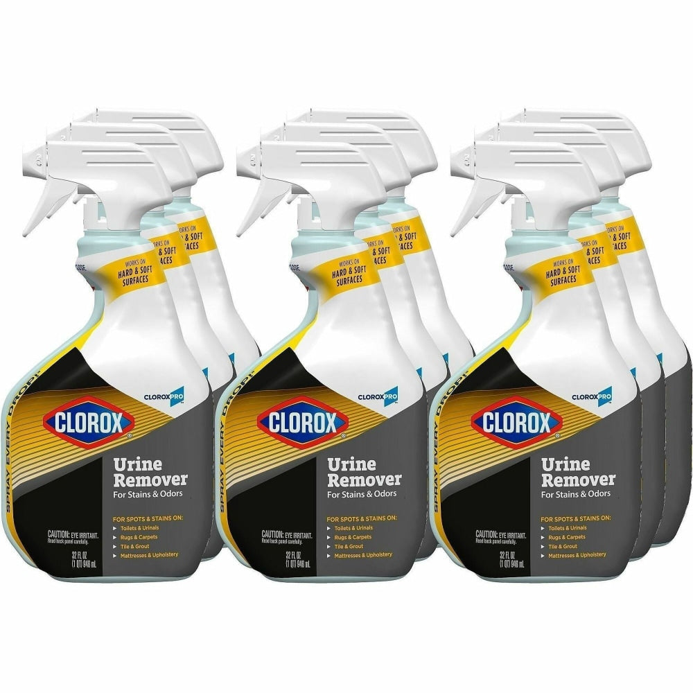 CloroxPro Urine Remover for Stains and Odors Spray - 32 fl oz (1 quart) - Bleach-free - White - 24 / Bundle