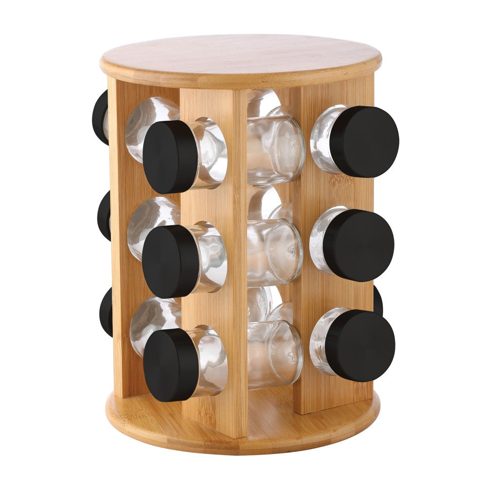 EuroHome Elle Decor 12-Jar Spice Rack Organizer, Wood