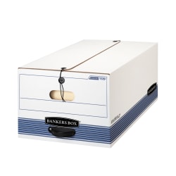Bankers Box Stor/File Medium-Duty Storage Boxes, Legal Size, 24in x 15in x 10in, White/Blue, Case Of 12 - 70504
