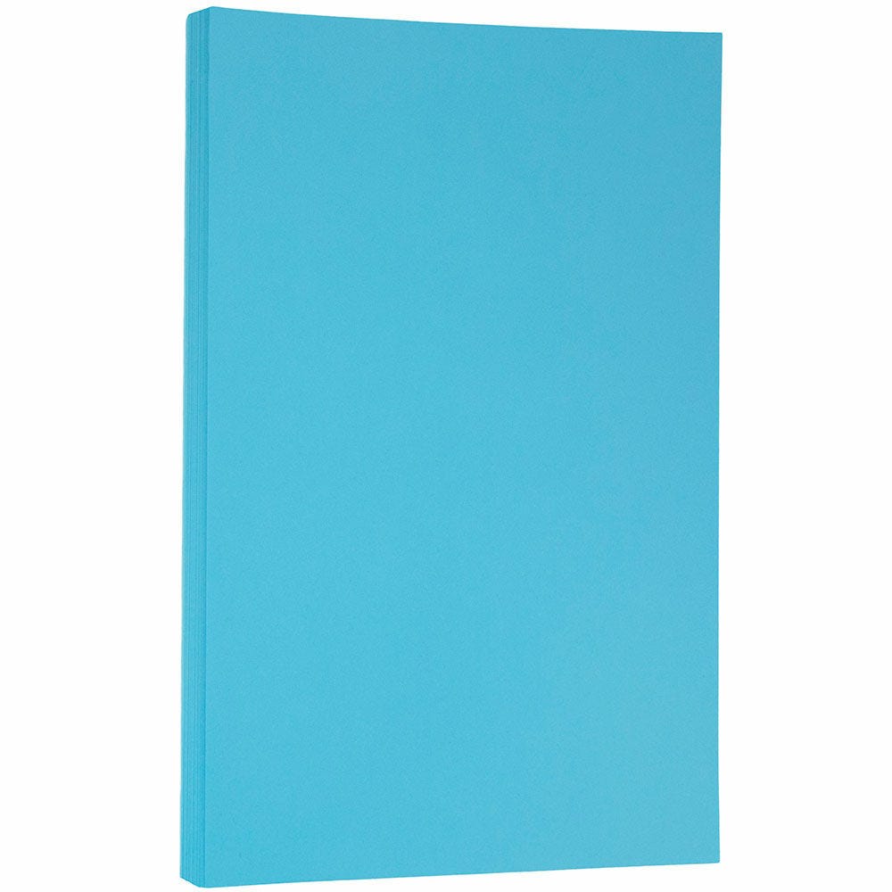 JAM Paper Legal Color Paper, Bright Blue, Legal (8.5in x 14in), 100 Sheets Per Pack, 24 Lb, 30% Recycled