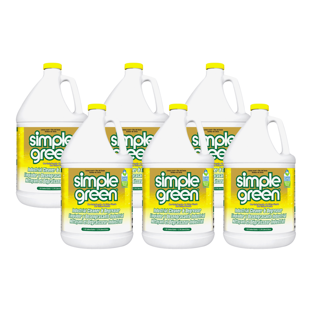 Simple Green Industrial Cleaner/Degreaser, Concentrate, 128 fl oz, Lemon Scent, Case of 4 - 14010CT