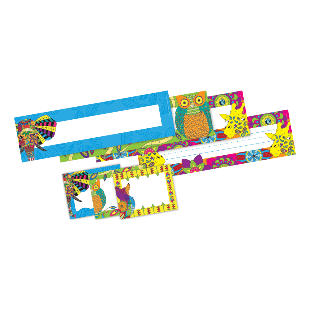 Barker Creek Name Tag & Name Plate Set, Bohemian Animals