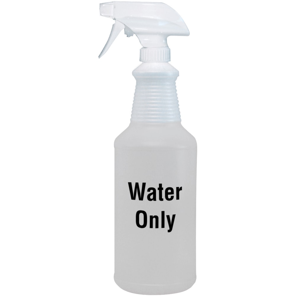 Diversey Screen-Printed Empty Bottles, Water Only, 32 Oz, Clear, Pack Of 12 Bottles.