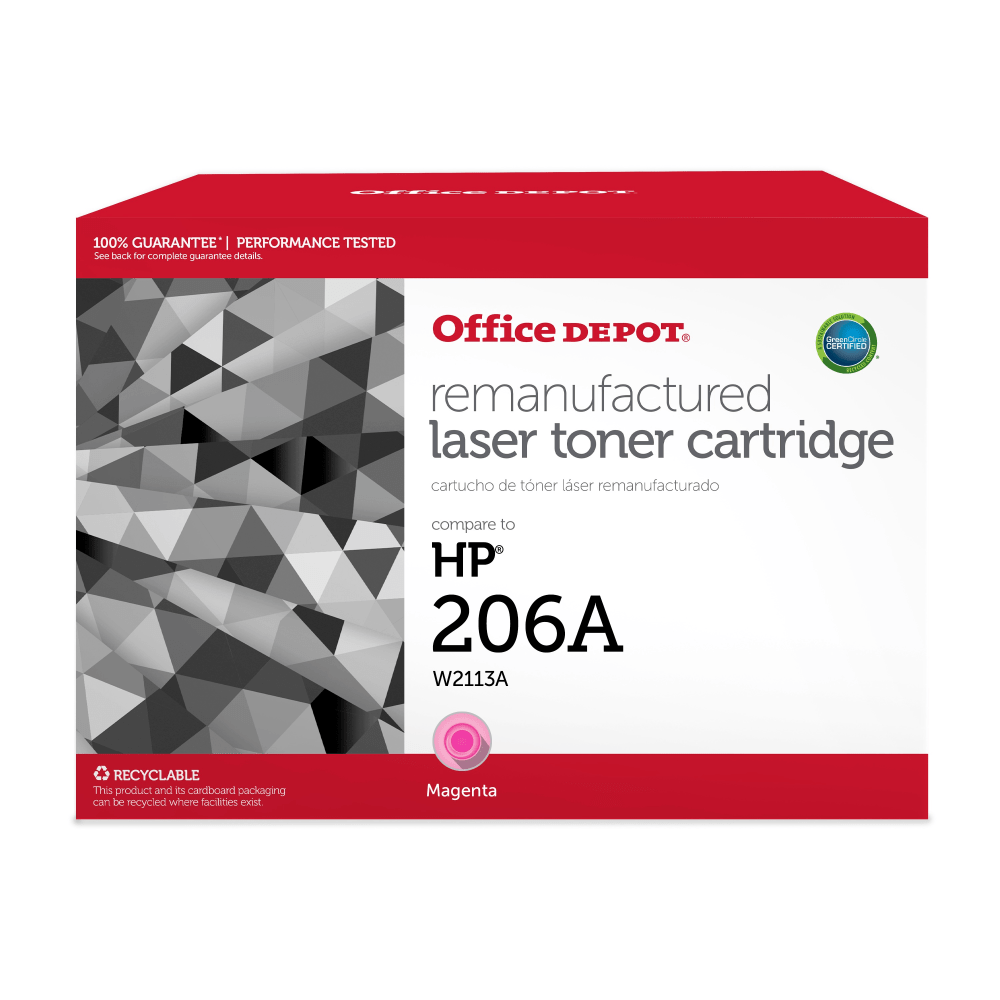 Office Depot Brand Remanufactured Magenta Toner Cartridge Replacement For HP 206A, W2113A