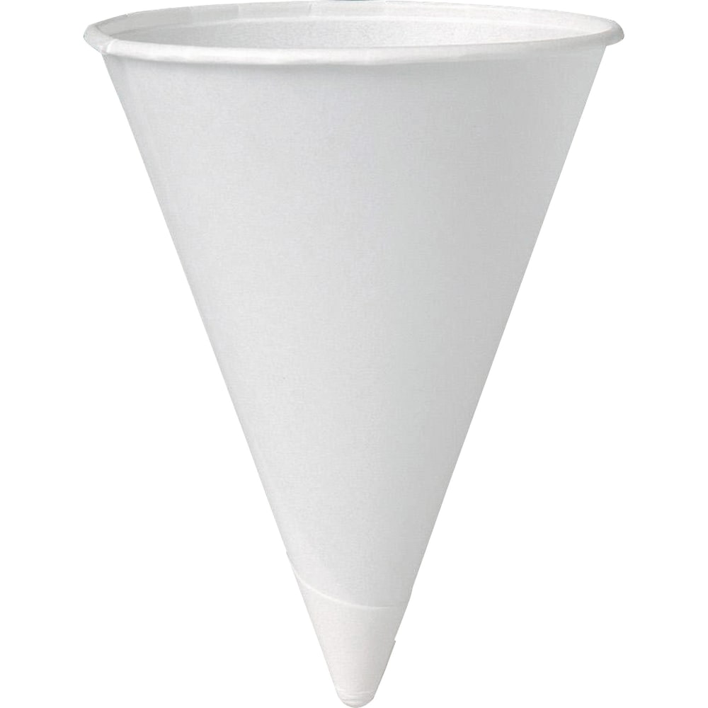 Solo Cup Paper Cone Water Cups, White, 4 Oz, Case of 5,000