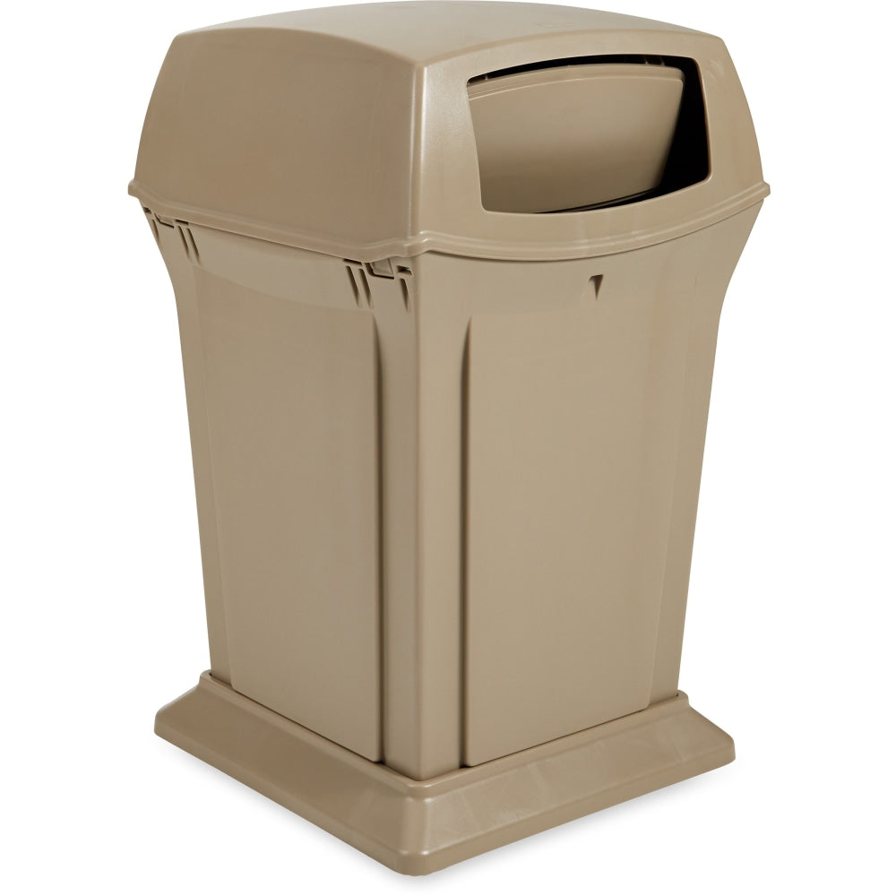 Rubbermaid Commercial 35-gallon Ranger Container - Hinged Lid - 35 gal Capacity - Durable - 41in x 21.5inx 21.5in Depth - Plastic - Beige - 1