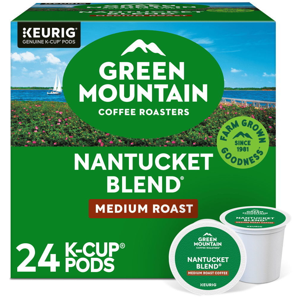 Green Mountain Coffee Roasters Single-Serve Coffee K-Cup Pods, Nantucket Blend, Carton Of 24