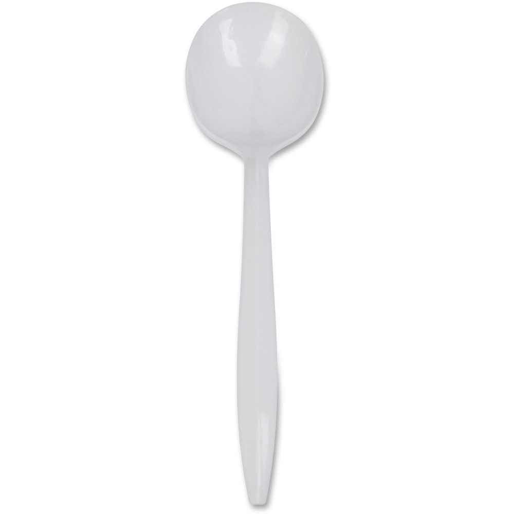 Genuine Joe Medium-Weight Soup Spoon - 1 Piece(s) - Soup Spoon - 1 x Soup Spoon - Disposable - Polypropylene - White - 1000/Carton