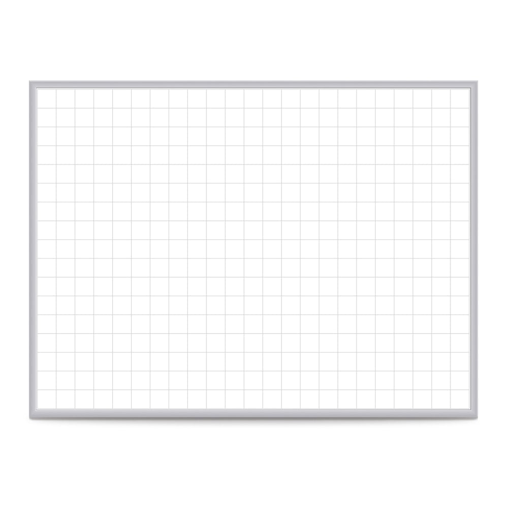 Ghent Grid Magnetic Dry-Erase Whiteboard, 36in x 48in, Aluminum Frame With Silver Finish