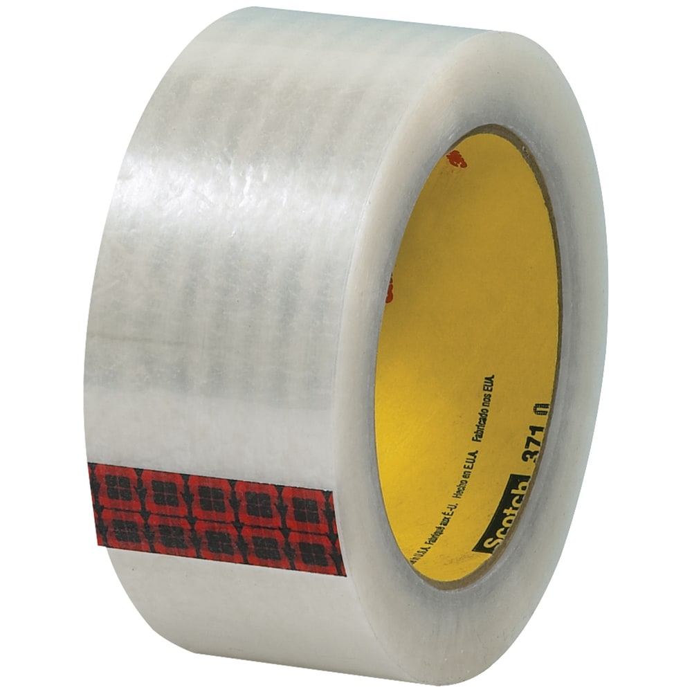 Scotch 371 Carton Sealing Tape, 3in Core, 2in x 110 Yd., Clear, Case Of 6