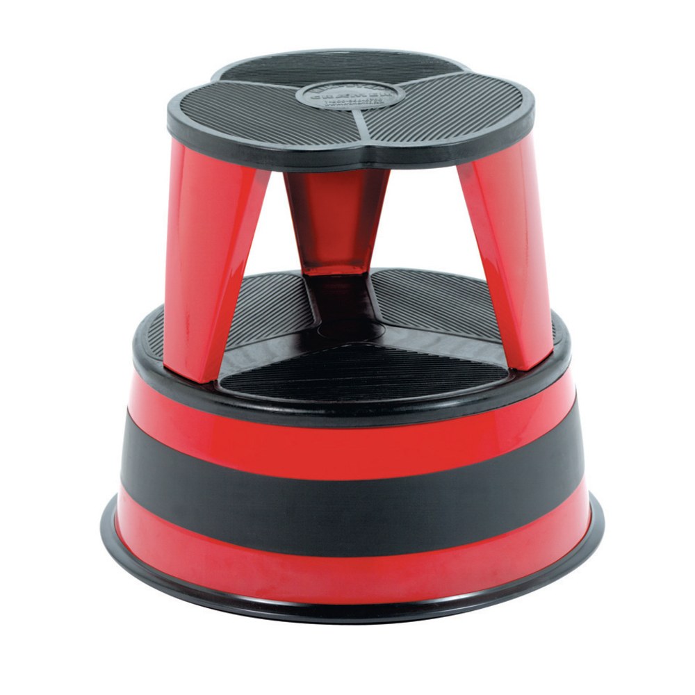 Cramer Kik-Step Steel 1-Step Rolling Step Stool, 350 Lb Capacity, 14in x 15 5/8in, Red