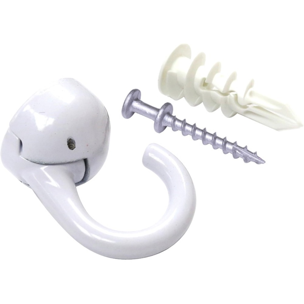 Hangman Indoor/Outdoor Elephant Hook, 30 lb (13.61 kg), 100 lb (45.36 kg) Capacity, 1inH x 4inW x 2inL, for Drywall, Wood, White