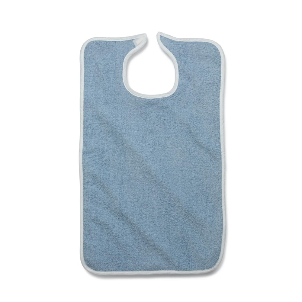 Medline Terry Cloth Clothing Protectors, 21in x 33in, Blue, Pack Of 12
