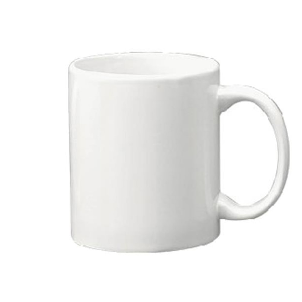 International Tableware European C-Handle Porcelain Mugs, 11 Oz, White, Pack Of 36 Mugs