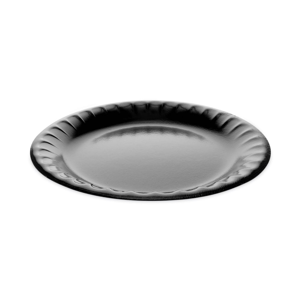 Pactiv Evergreen Placesetter Deluxe Laminated Foam Dinnerware, Plate, 9in, Black, Carton Of 500 Plates