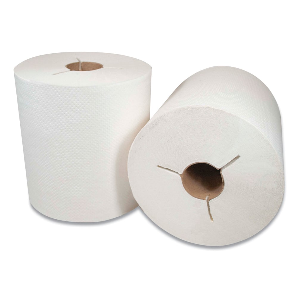 Morcon Tissue Morsoft Controlled Towels, Y-Notch, 1-Ply, 8in x 800 ft, White, 6 Rolls/Carton