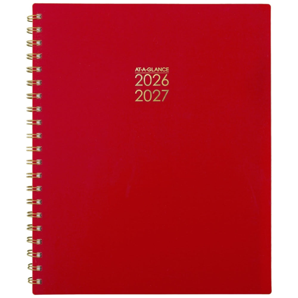 AT-A-GLANCE Harmony Academic 2026-2027 Weekly Monthly Planner, Scarlet, Large, 8 1/2in x 11in