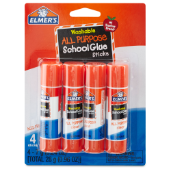 Elmers Washable School Glue Sticks, 0.24 Oz, Pack Of 4