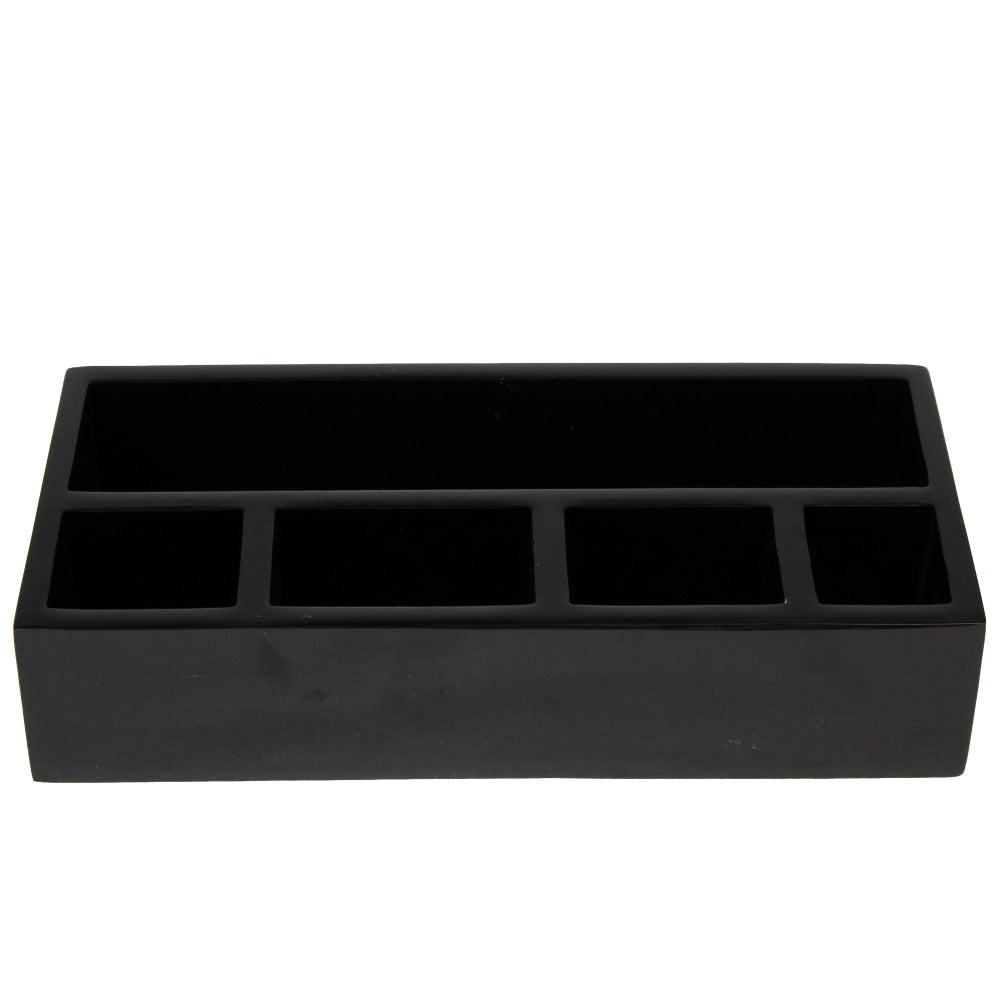 Hospitality Source Coffee Caddie Trays, 9-1/4in x 2-3/8in x 4-1/4in, Black, Set Of 8 Trays