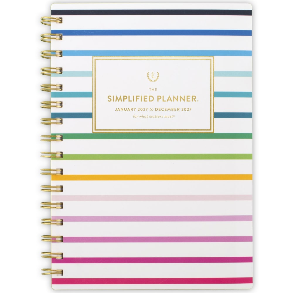 Simplified by Emily Ley for AT-A-GLANCE 2027 Weekly Monthly Planner, Happy Stripe, Small, 5 1/2in x 8 1/2in