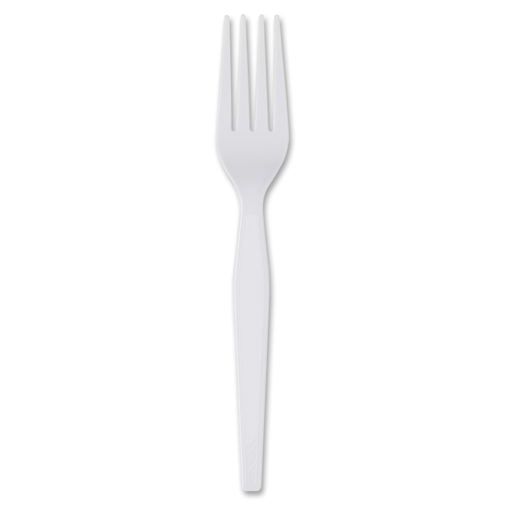 Dixie Heavyweight Disposable Forks Grab-N-Go by GP Pro - Fork - 1000 x Fork - Steak - Polystyrene - White - 100/Box - 10 / Carton