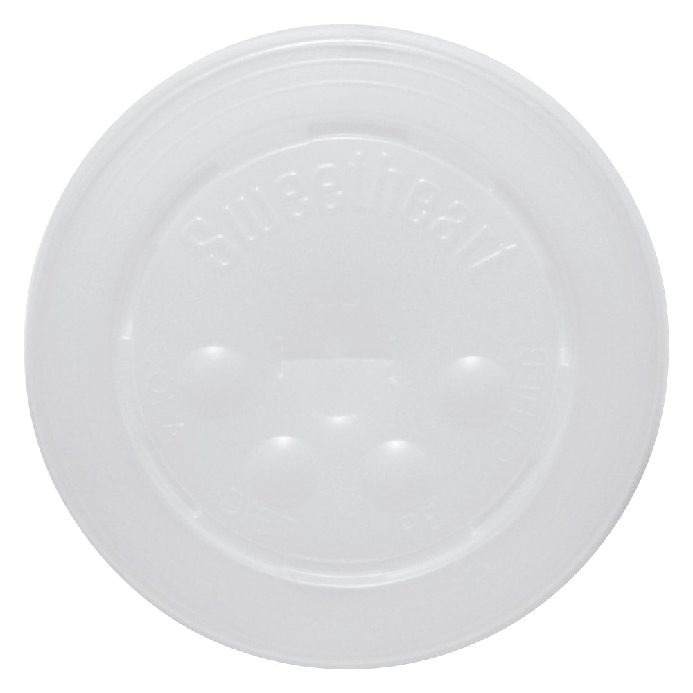 Dart SOLO Polystyrene Plastic Flat Straw Slot Cold Cup Lids, Fits 12oz 24oz Cold Cups, Plastic, Translucent, 125/PK, 16 Packs/CT