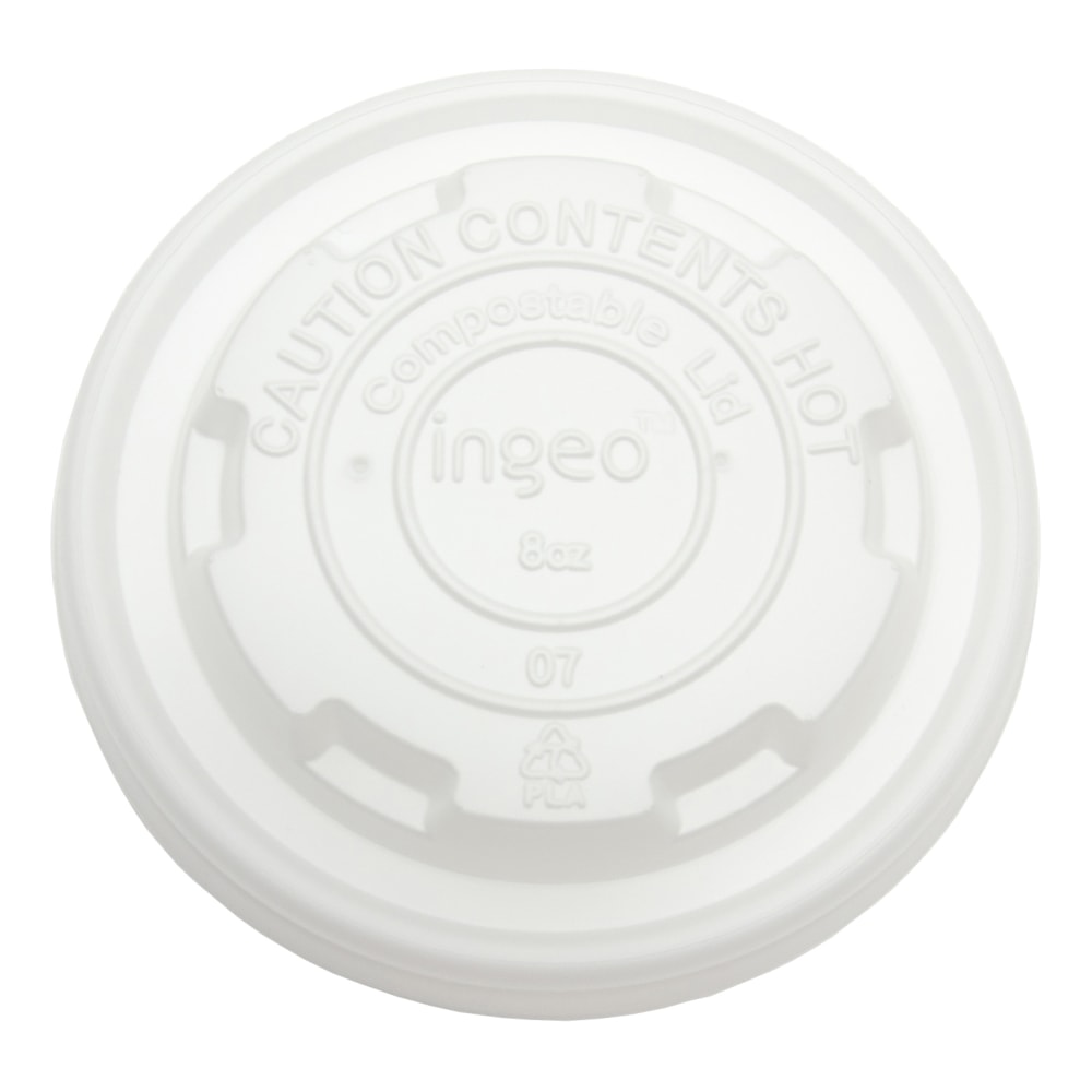 StalkMarket Planet+ Compostable Food Container Lids, 8 Oz, White, Pack Of 1000 Lids