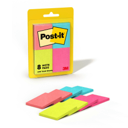 Post-it Notes, 1.38 x 1.88 in, 8 Mini Sticky Note Pads, 50 Sheets/Pad, School Supplies and Office Products, Poptimistic