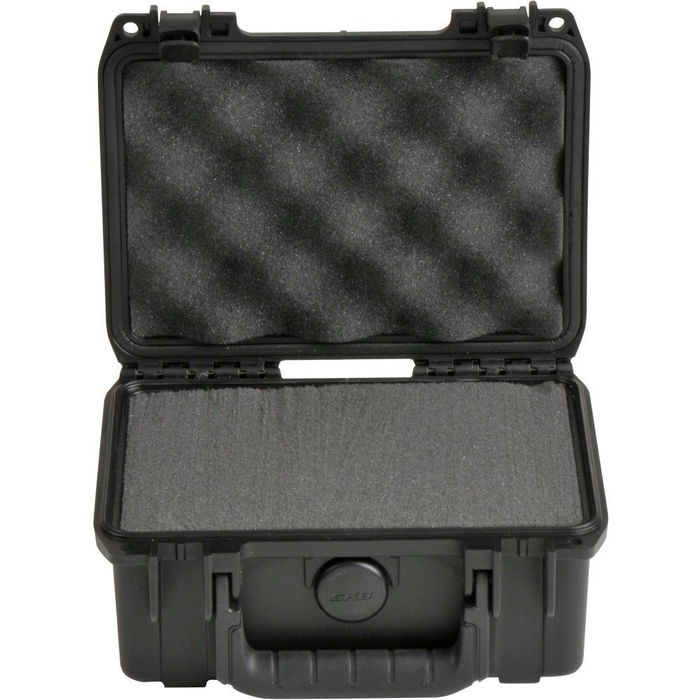SKB Cases iSeries Injection-Molded Mil-Standard Waterproof Case With Cubed Foam, 7-1/2inH x 5inW x 3-1/4inD, Black