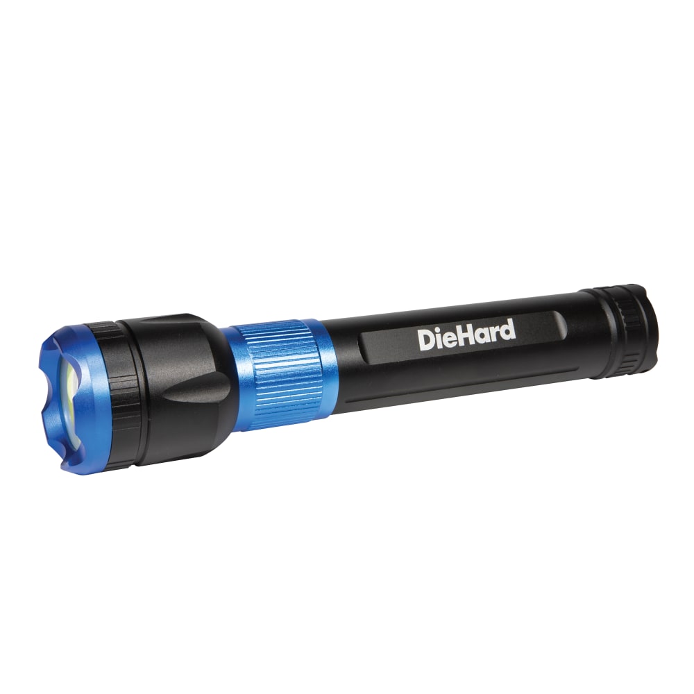 DieHard 37W Water-Resistant COB LED Rechargeable Flashlight with Power Bank, 9-5/16inH x 1-7/16inW x 1-15/16inD, Blue
