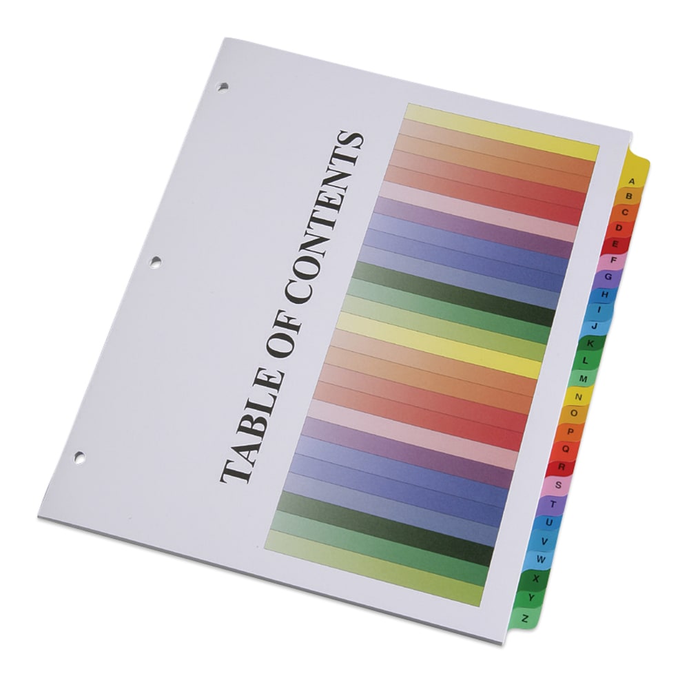 SKILCRAFT Binder Tabbed Index Sheet - 25 Printed Tab(s) - Character - A-Z - 8.5in Dividerx 11in Divider - 3683492