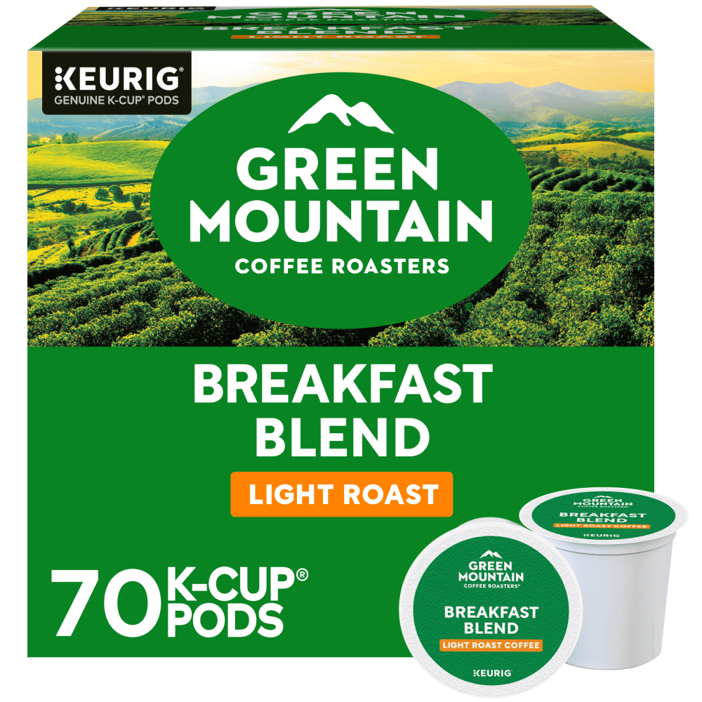 Green Mountain Coffee Roasters Keurig Single-Serve K-Cup Pods, Breakfast Blend, Light Roast, Pack Of 70 Pods