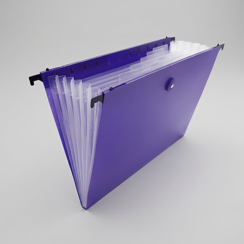 Office Depot Brand Poly 7-Pocket Hanging File, 8in Expansion, Letter Size, 9-5/8in x 13in, Purple