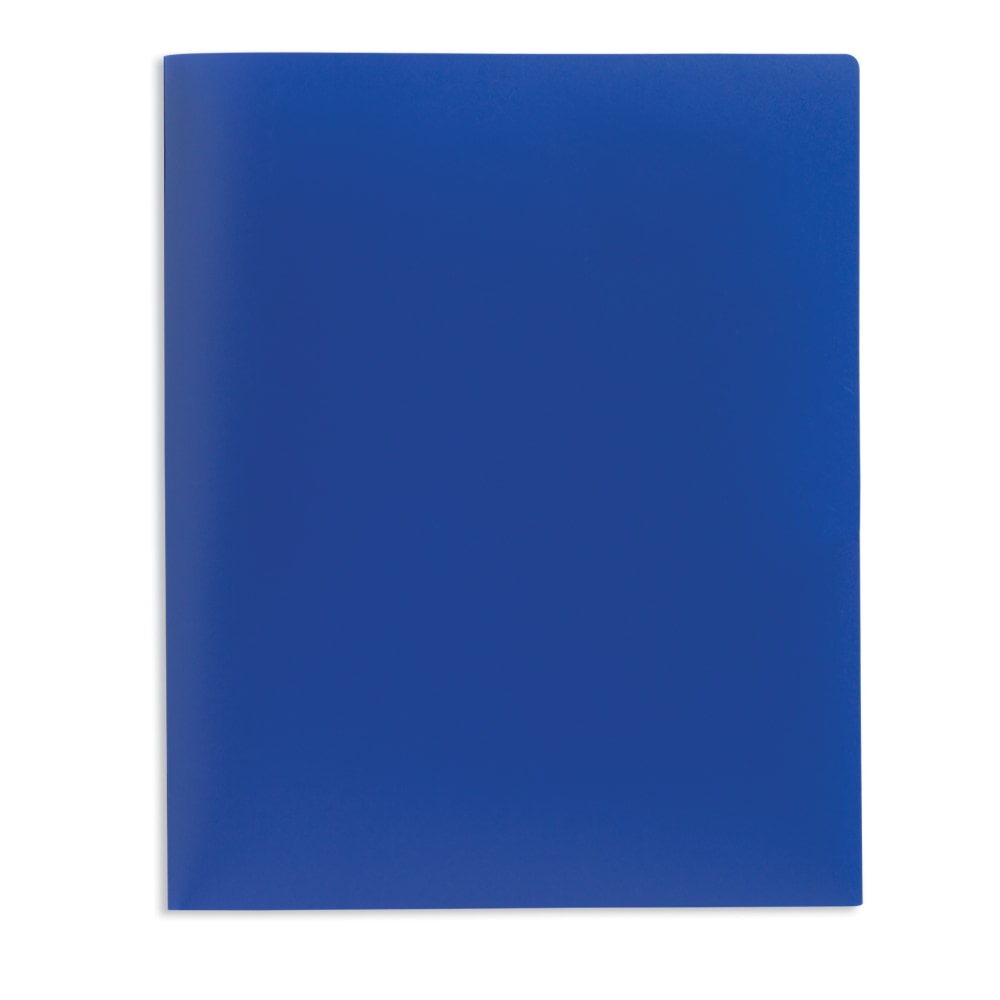 Office Depot Brand School-Grade 2-Pocket Poly Folder, Letter Size, Blue
