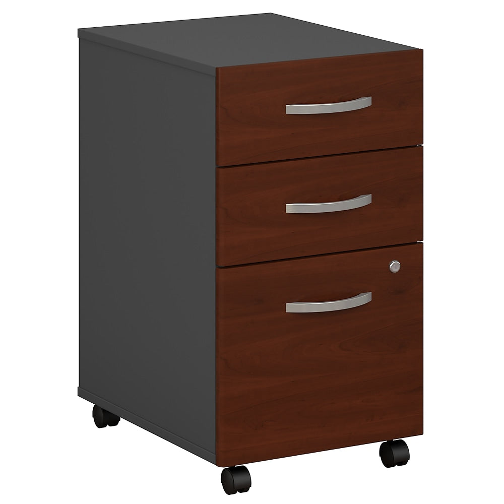 Bush Business Furniture Series C Components 21inD Vertical 3-Drawer Mobile File Cabinet, Hansen Cherry/Graphite Gray, Standard Delivery