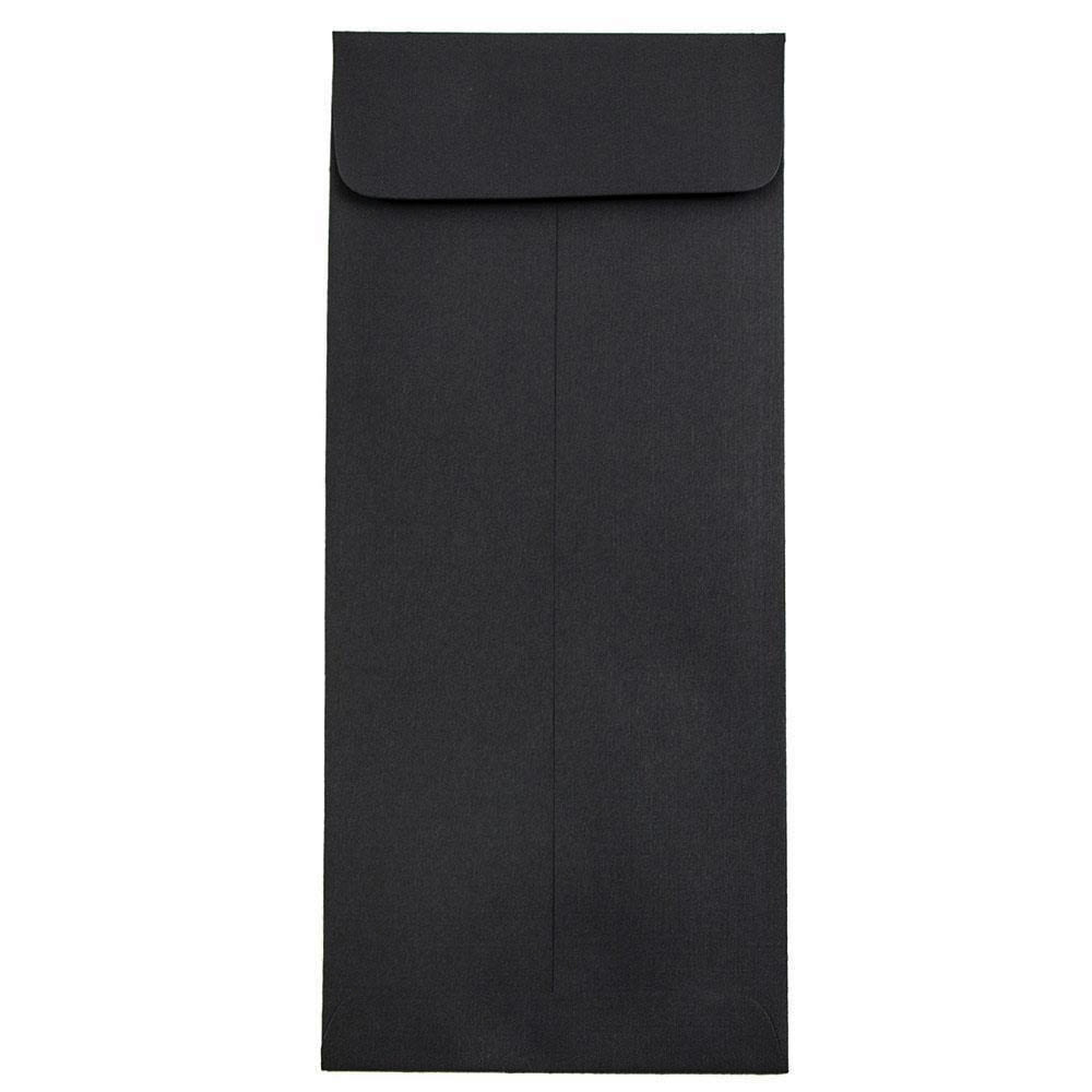 JAM Paper #10 Policy Envelopes, Gummed Seal, 30% Recycled, Black Linen, Pack Of 25