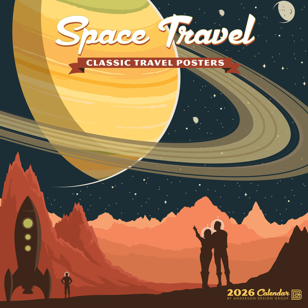2026 Willow Creek Press Art & Design Monthly Wall Calendar, 12in x 12in, Space Travel (ADG), January To December, 52877