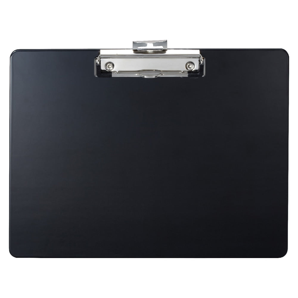 Officemate Landscape Plastic Clipboard, 9in x 12 1/2in x 1/2in, 60% Recycled, Black
