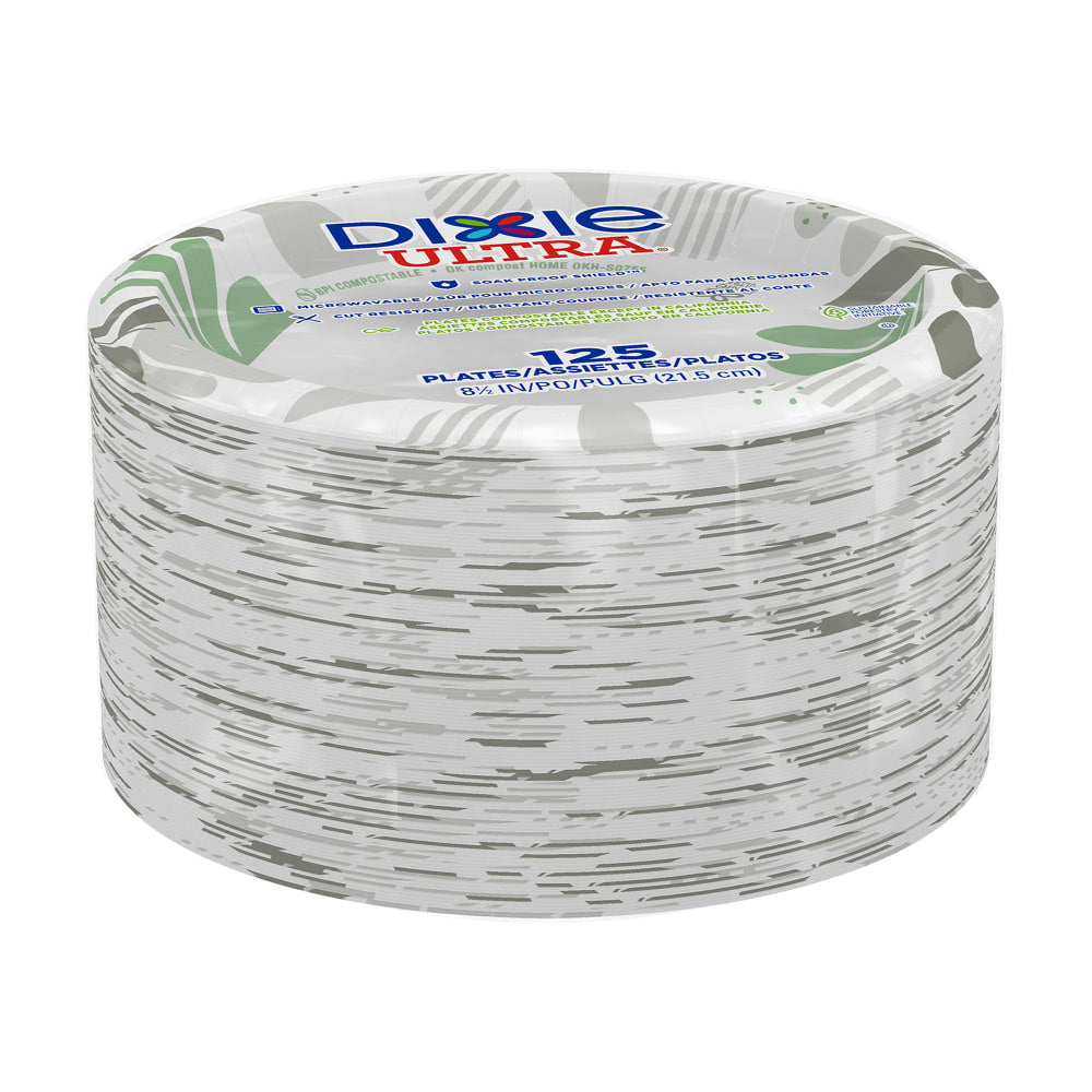 Dixie Ultra 8 1/2in Heavy-Weight Paper Plates, Pathways Design, Pack of 125 Plates