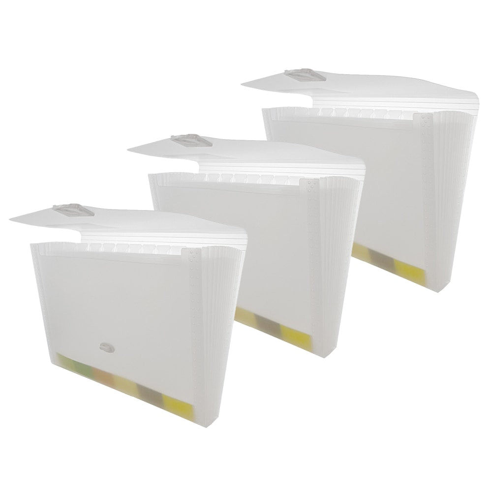 BAZIC Products Poly Expanding File, 13-Pocket, Letter Size, Translucent, Pack Of 3