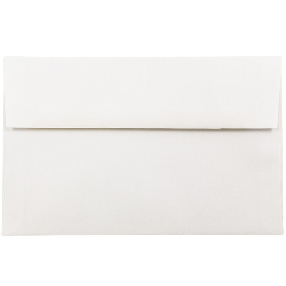 JAM Paper Booklet Invitation Envelopes, A10, Gummed Seal, Strathmore Bright White, Pack Of 25, 191220