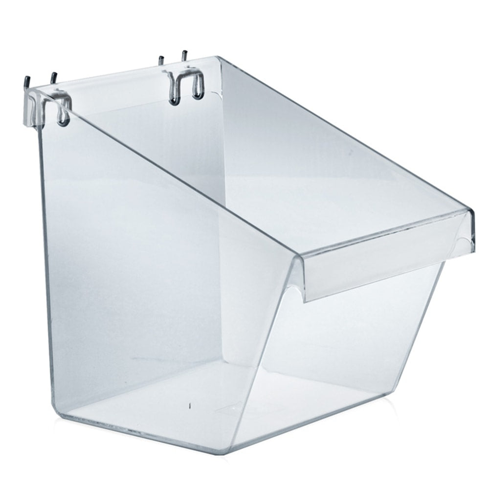 Azar Displays Plastic-Molded Buckets, 8inL x 9inW x 9inH, Clear, Pack Of 4 Buckets