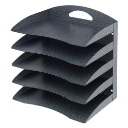 Office Depot Brand 5-Tier Horizontal Desk Organizer, Letter Size, Granite