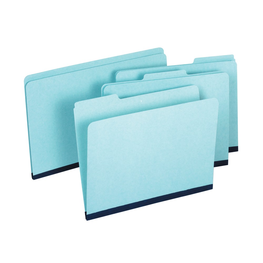 Pendaflex Pressboard Expansion File Folders Without Fasteners, 1in Expansion, Letter Size, Light Blue, Pack Of 25 Folders