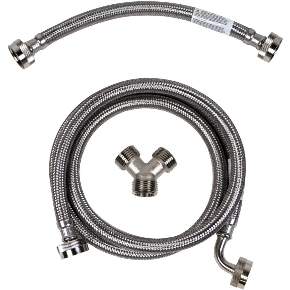 Certified Appliance Accessories Braided Stainless Steel Steam Dryer Installation Kit with Elbow, 5ft - STMKIT2
