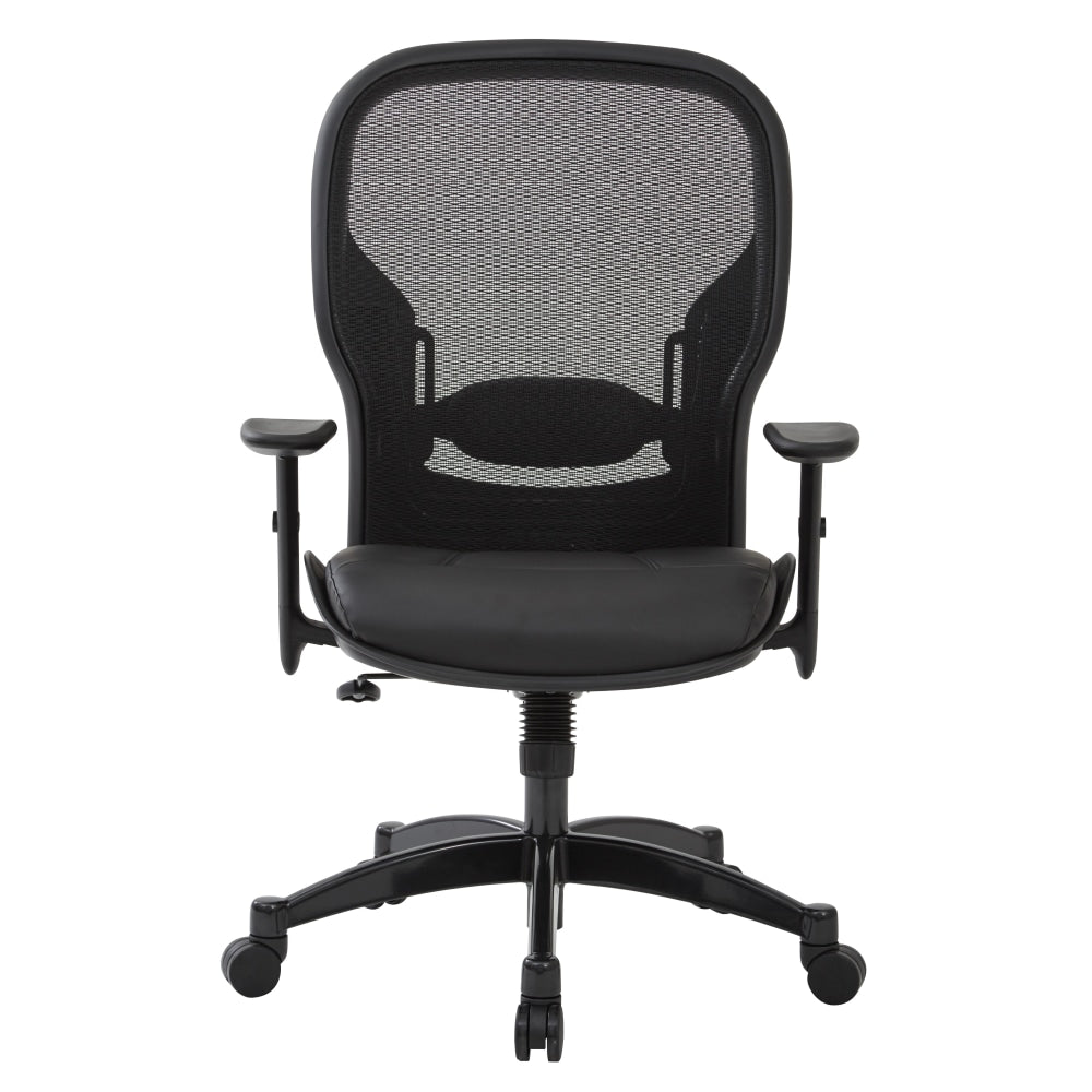 Office Star Space Seating Bonded Leather/Mesh High-Back Chair, Black/Gunmetal