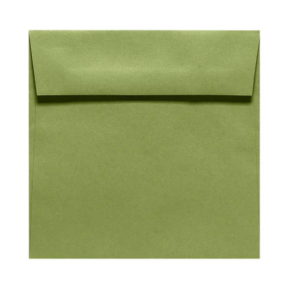 LUX Square Envelopes, 5 1/2in x 5 1/2in, Gummed Seal, Avocado Green, Pack Of 50
